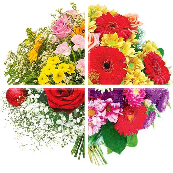 Bouquet of the day, bouquet divided into four pieces, seasons