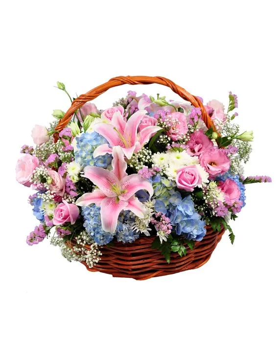 Basket of Seasonal Fresh Flowers - Thailand