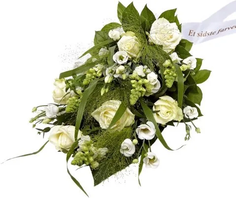 Funeral spray Florist's Choice with ribbon - Denmark