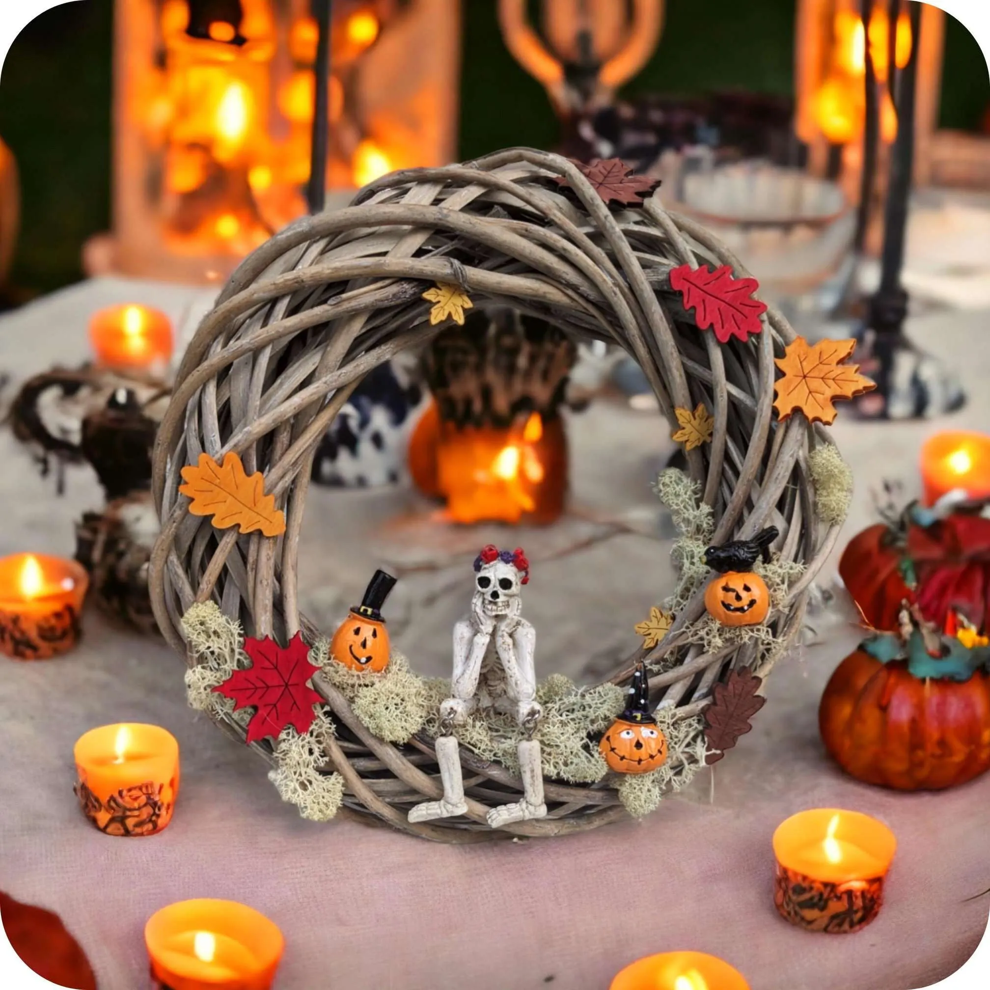 Wianek na Halloween - Kościotrup