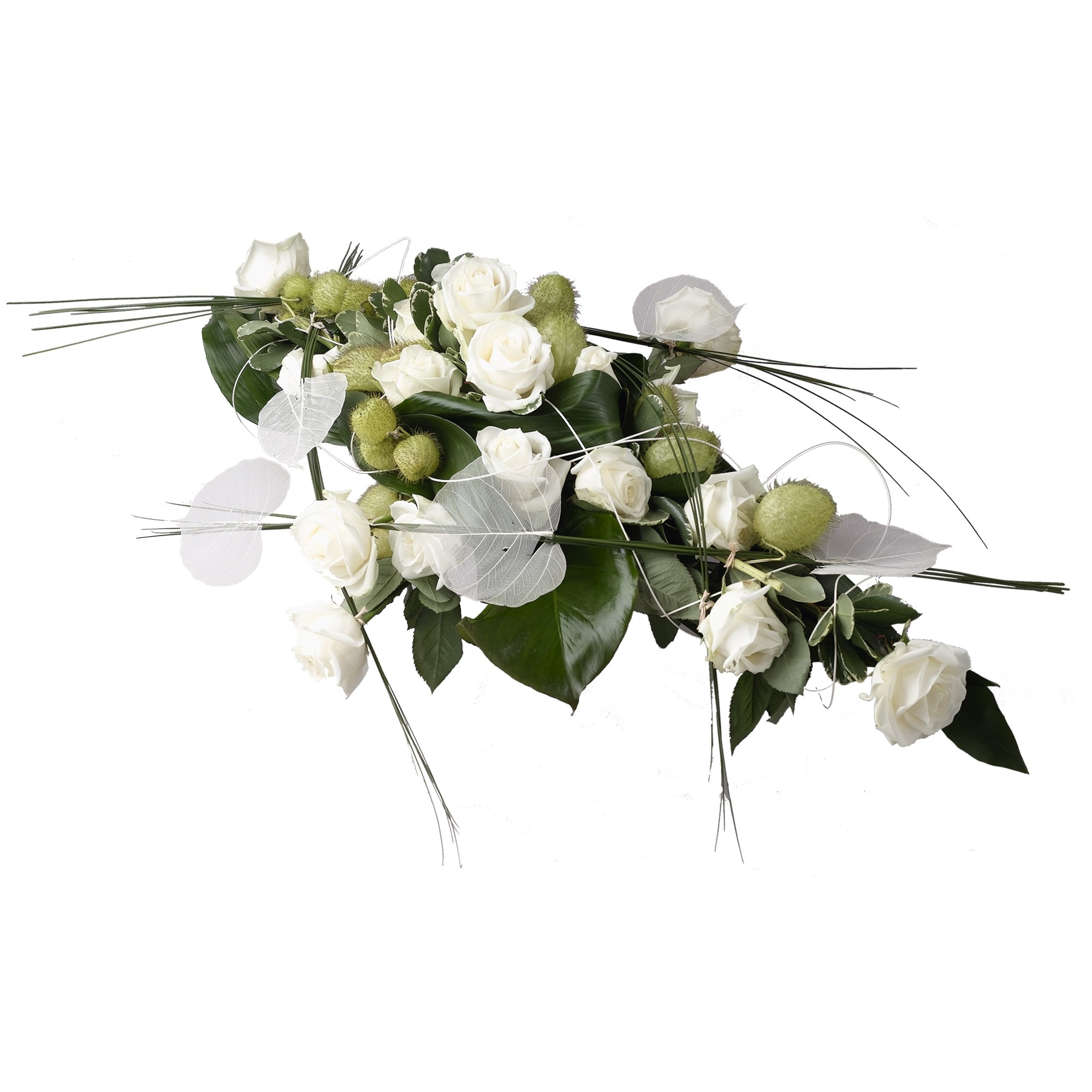 Wiązanka pogrzebowa z białych kwiatów
