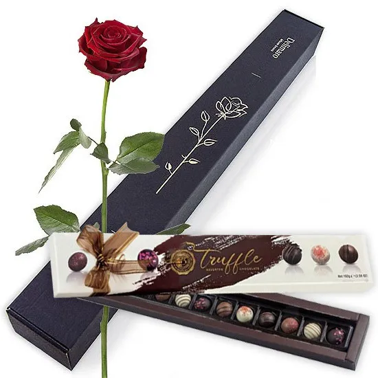 Elegant rose with truffles – Poczta Kwiatowa® Flowers in a box