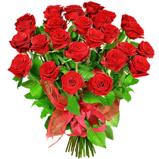 Red roses with ribbon, The taste of victory bouquet with delivery