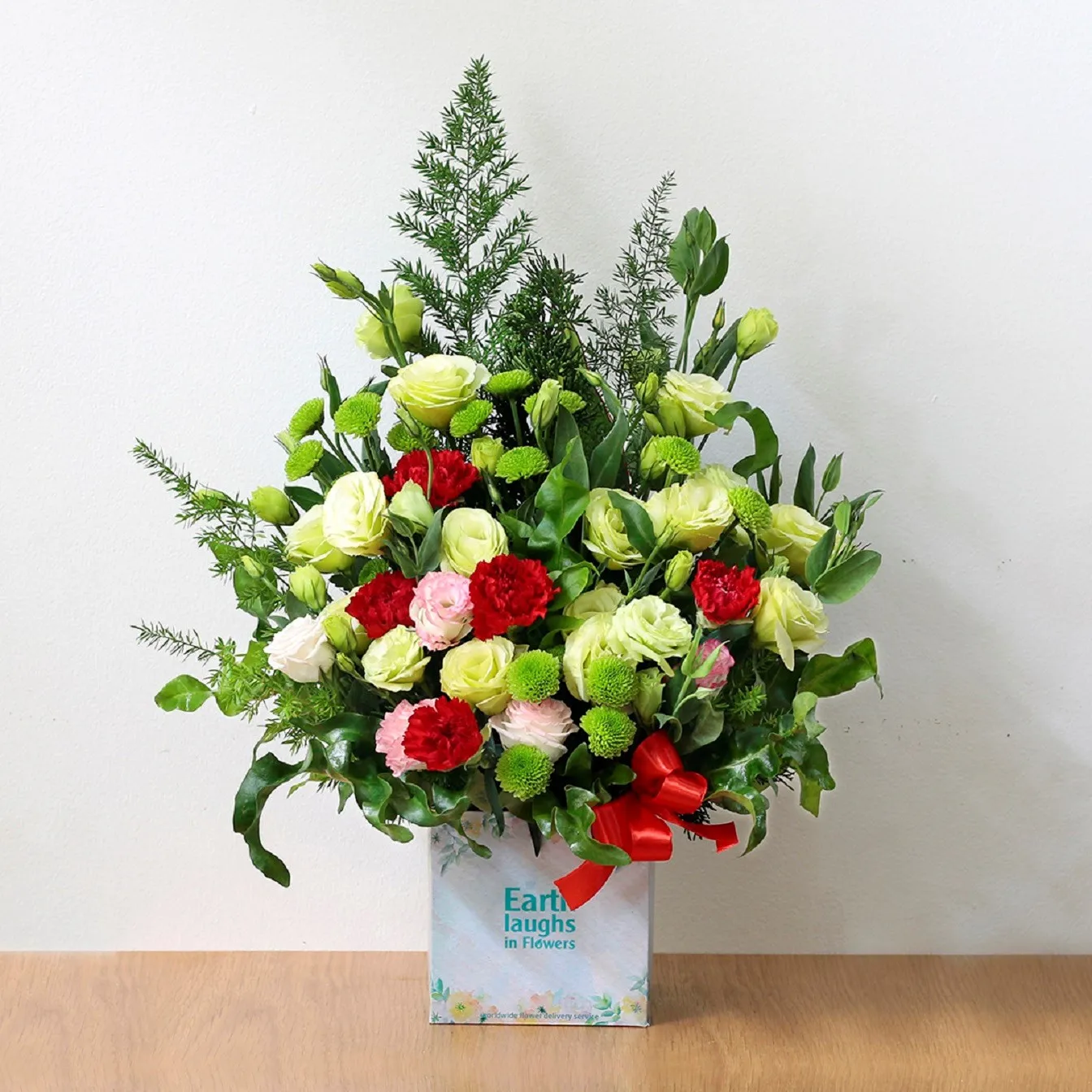 Cream Green Red and Pink Arrangement - Wietnam