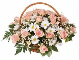 3302_04 Basket Arrangement of Pink Roses - Moldova