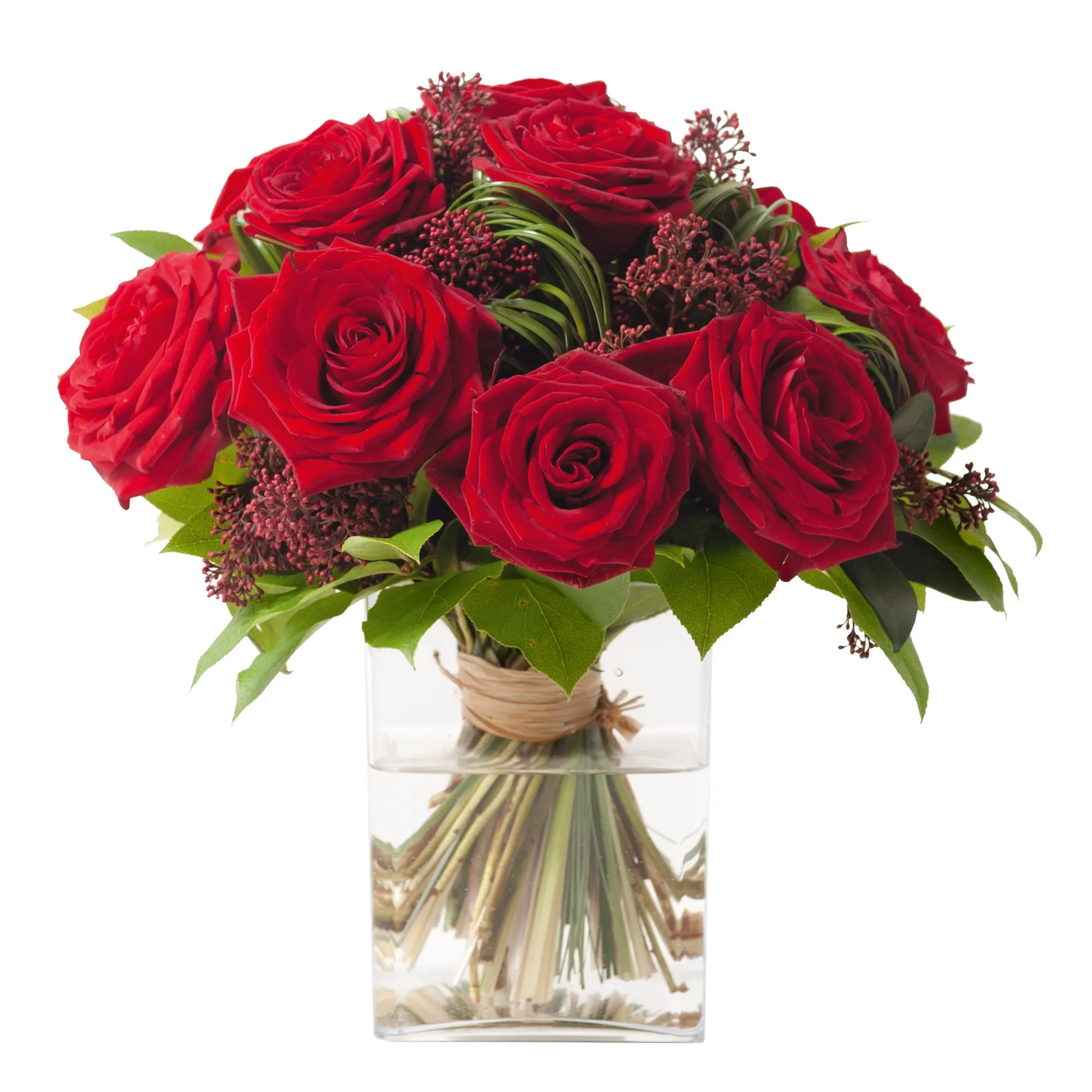 Bouquet of Roses Red Velvet (without vase) - Turkmenistan