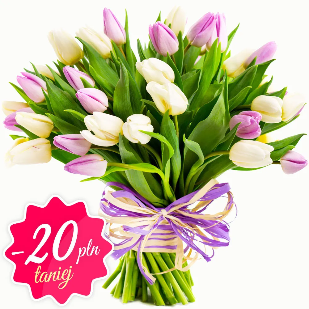Tulips for Women's Day - PocztaKwiatowa® white and pink tulips