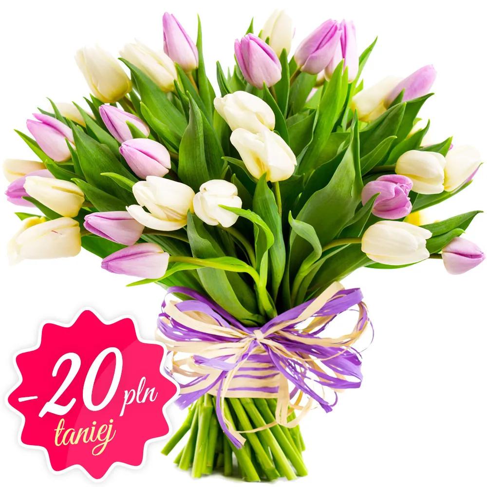 Tulips for Women's Day - PocztaKwiatowa® white and pink tulips