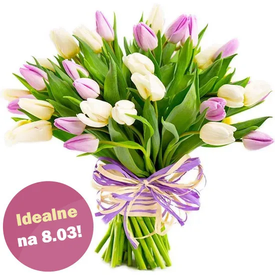 Tulips for Women's Day - PocztaKwiatowa® white and pink tulips