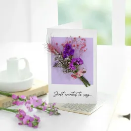 Thank You Dried Flowers Card