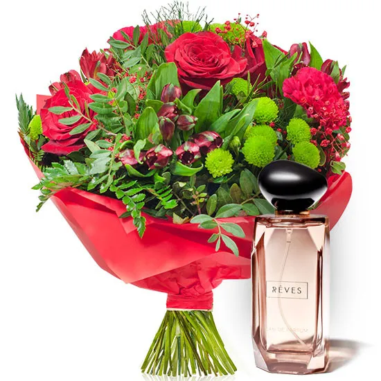 Bukiet Love story z perfumami Rêves - Poczta Kwiatowa® kwiaty miłosne