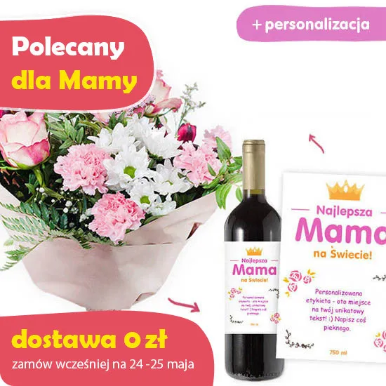 Pastel bouquet with wine for Mom - Poczta Kwiatowa® flowers
