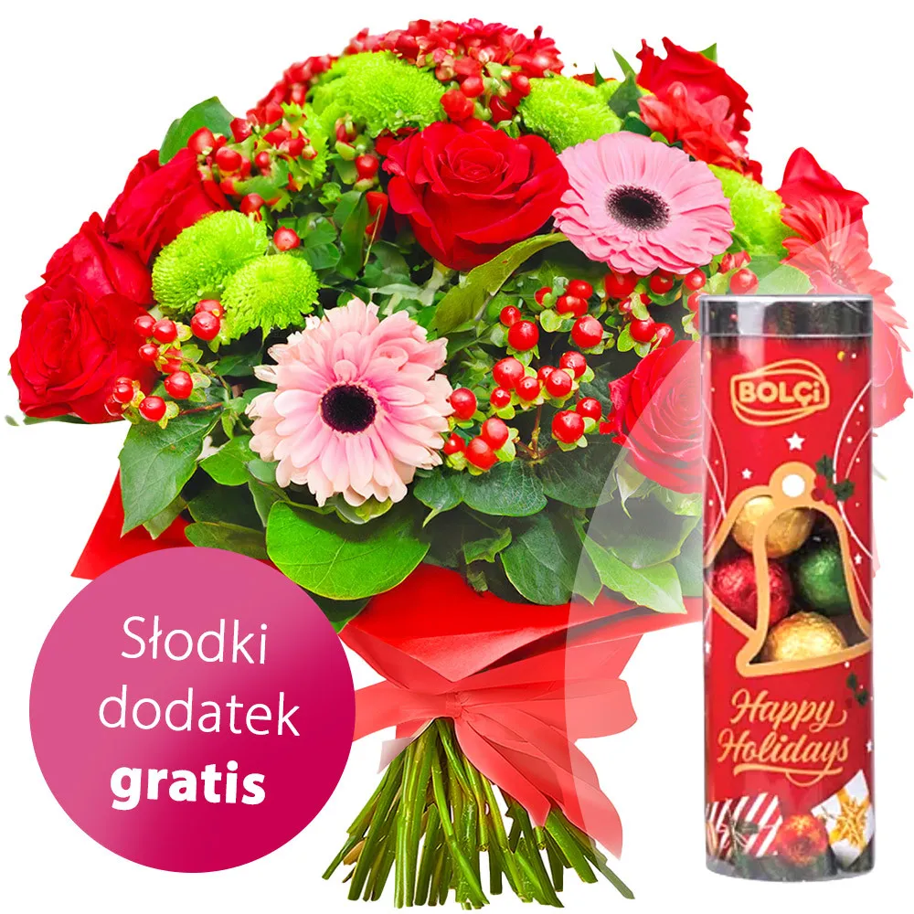  Bukiet Wzruszenie ze słodkim dodatkiem | Poczta Kwiatowa®