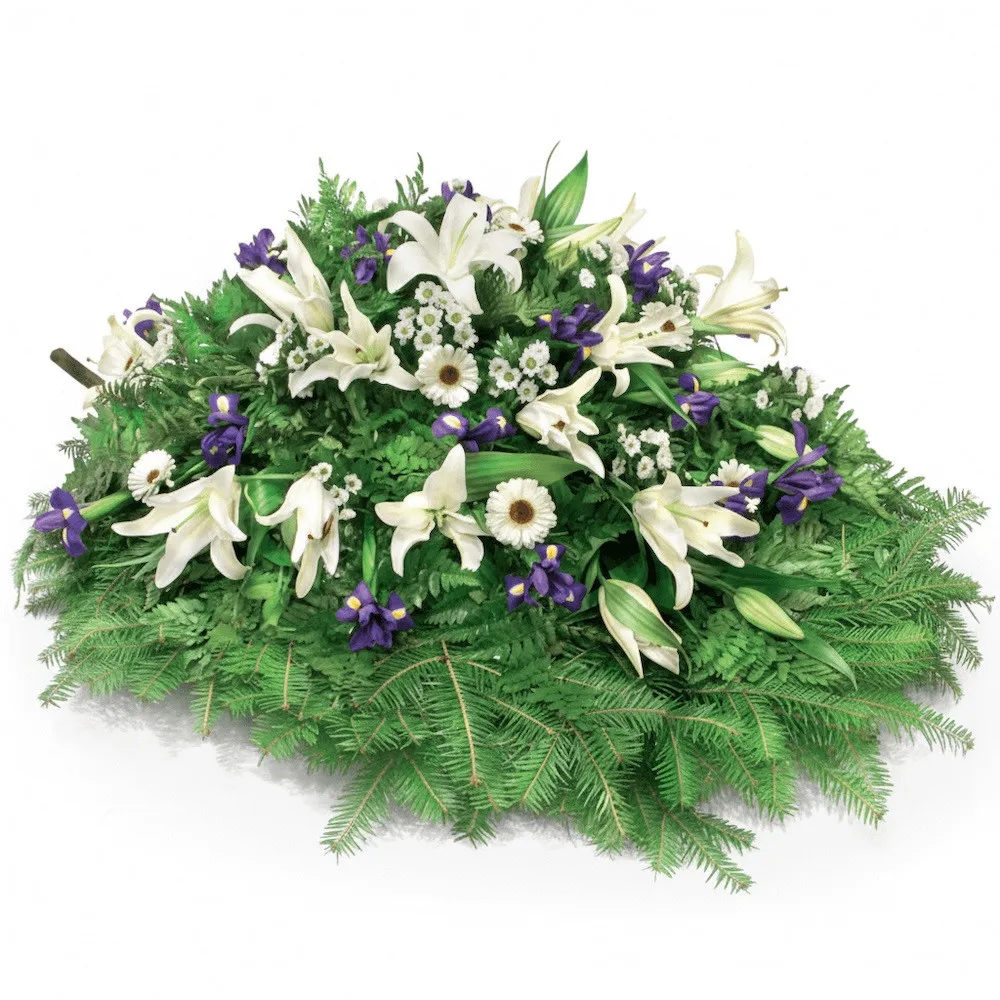 Funeral spray with iris