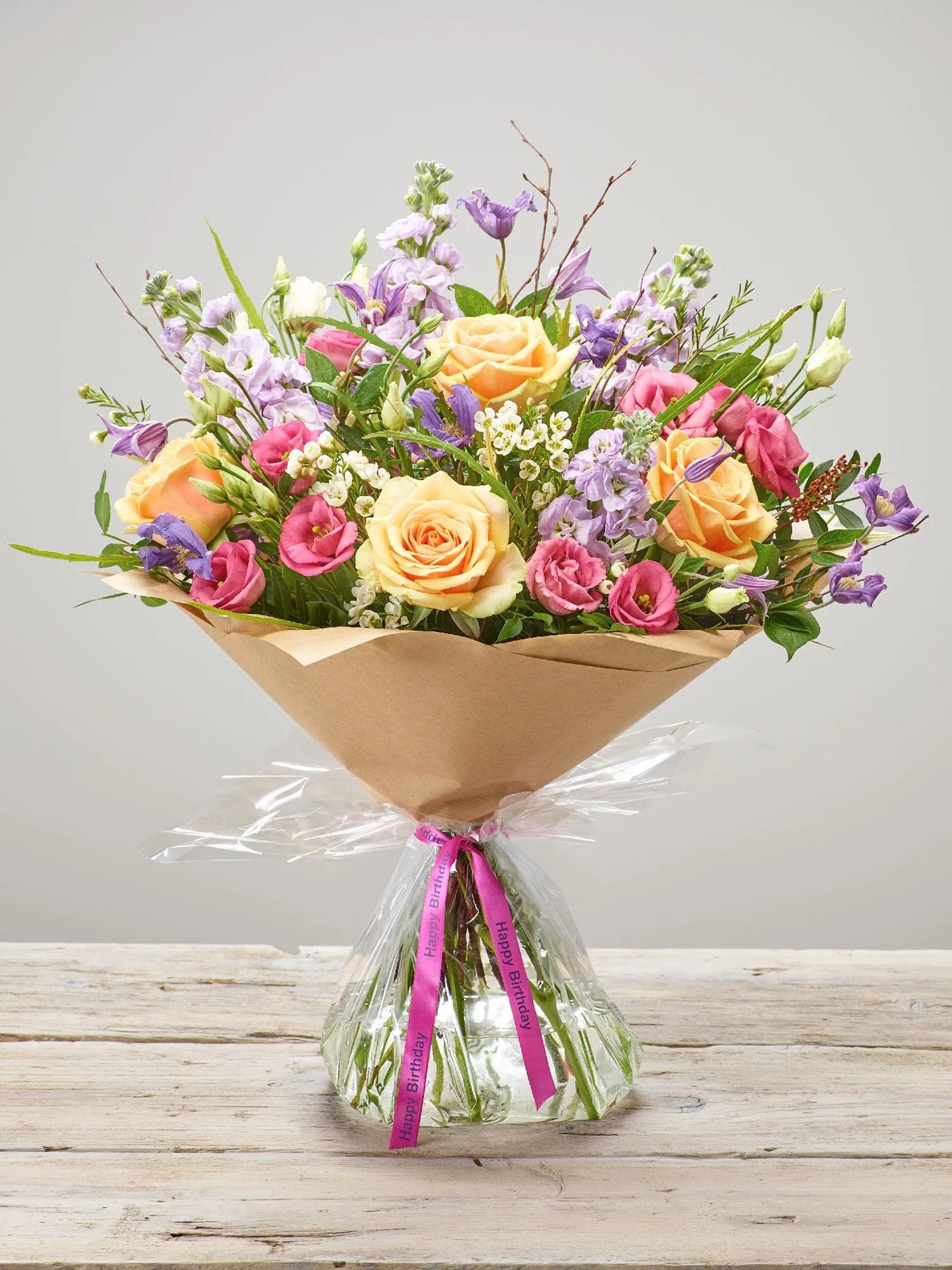 LARGE HAPPY BIRTHDAY TUTTI FRUTTI HAND-TIED