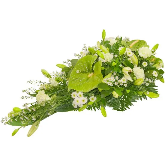 Wiązanka Kaganek, wiązanka z anturium, astrów, chryzantem, goździków lilii azjatyckich, zieleni dekoracyjnych, kwiaty na grób