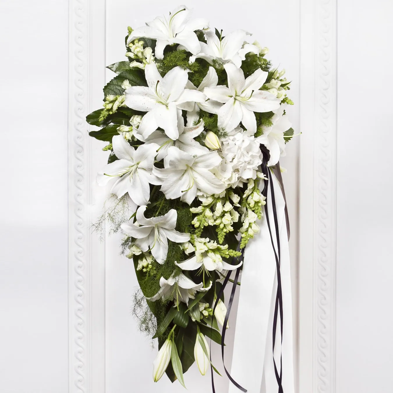 Funeral Bouquet with White Flowers - Belarus