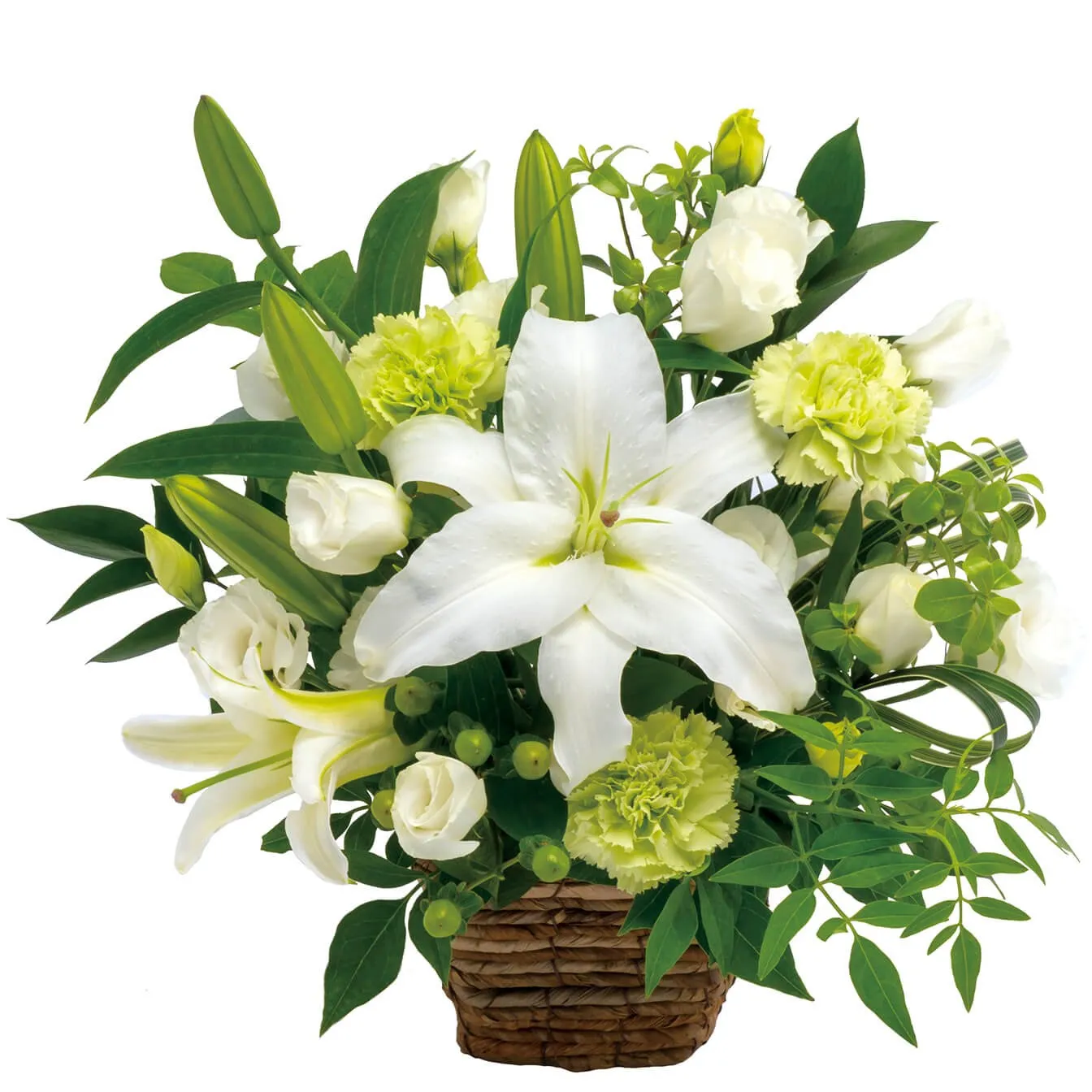 Funeral arrangement in white and green - Japan