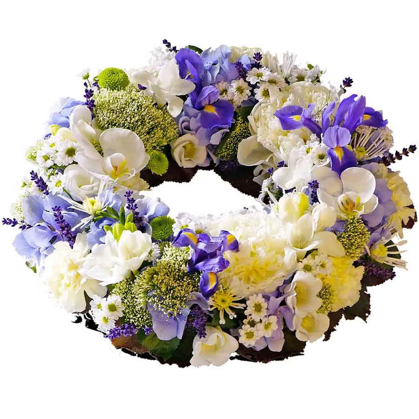 Wreath for funeral, blue-white - Finland