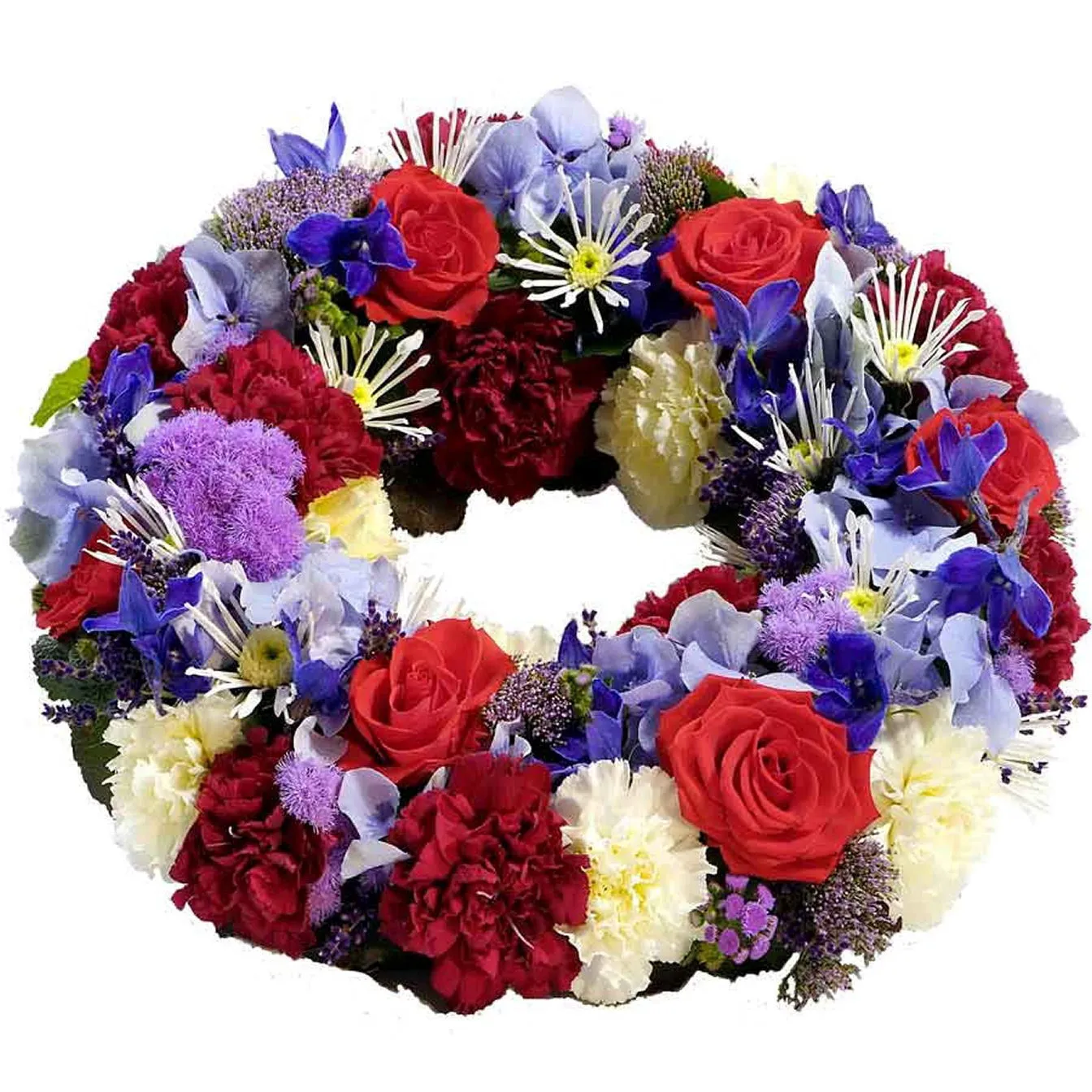 Wreath for funeral, blue-red-white - Finland