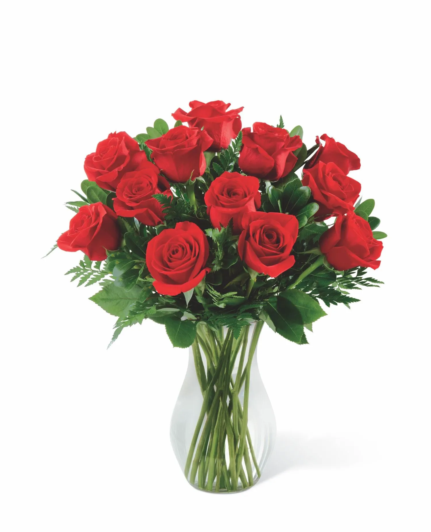 12 medium stemmed roses - Brazil