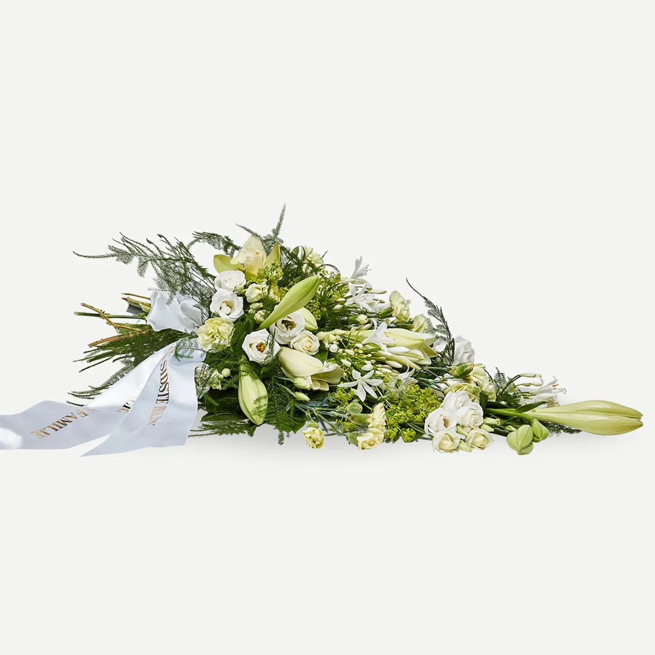 Classic funeral spray with ribbon - Denmark