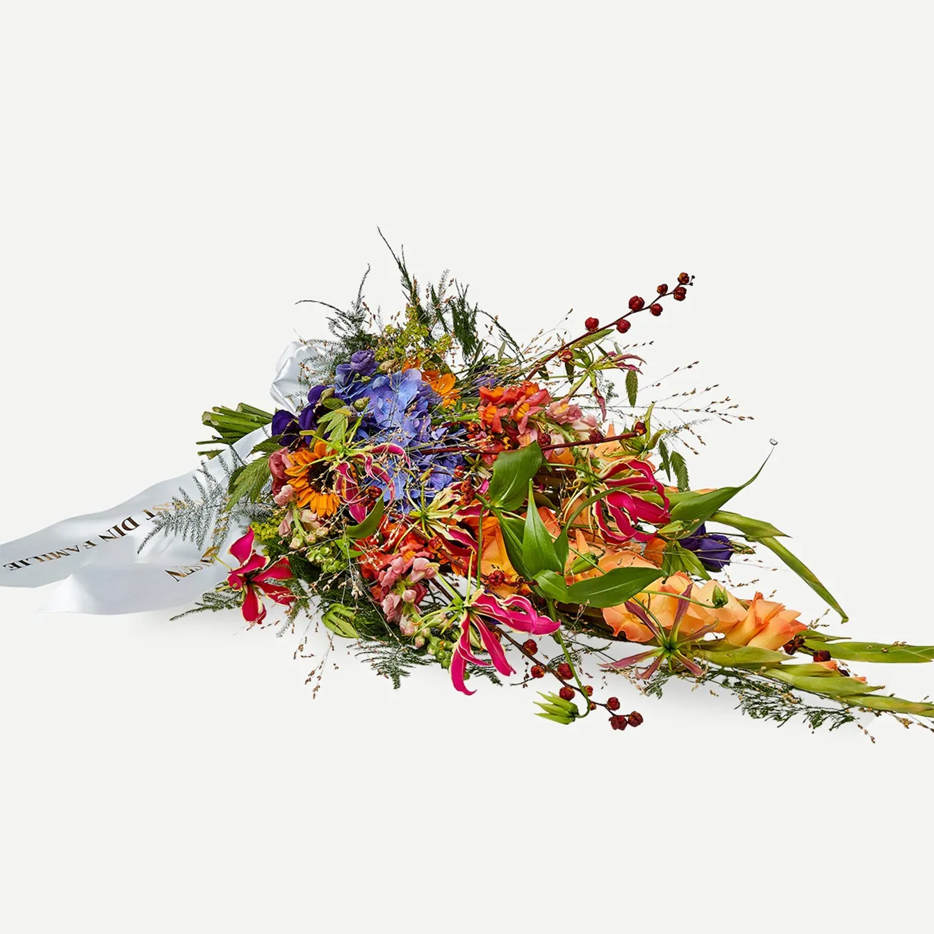 Funeral Spray with ribbon - a colorful farewell - Denmark