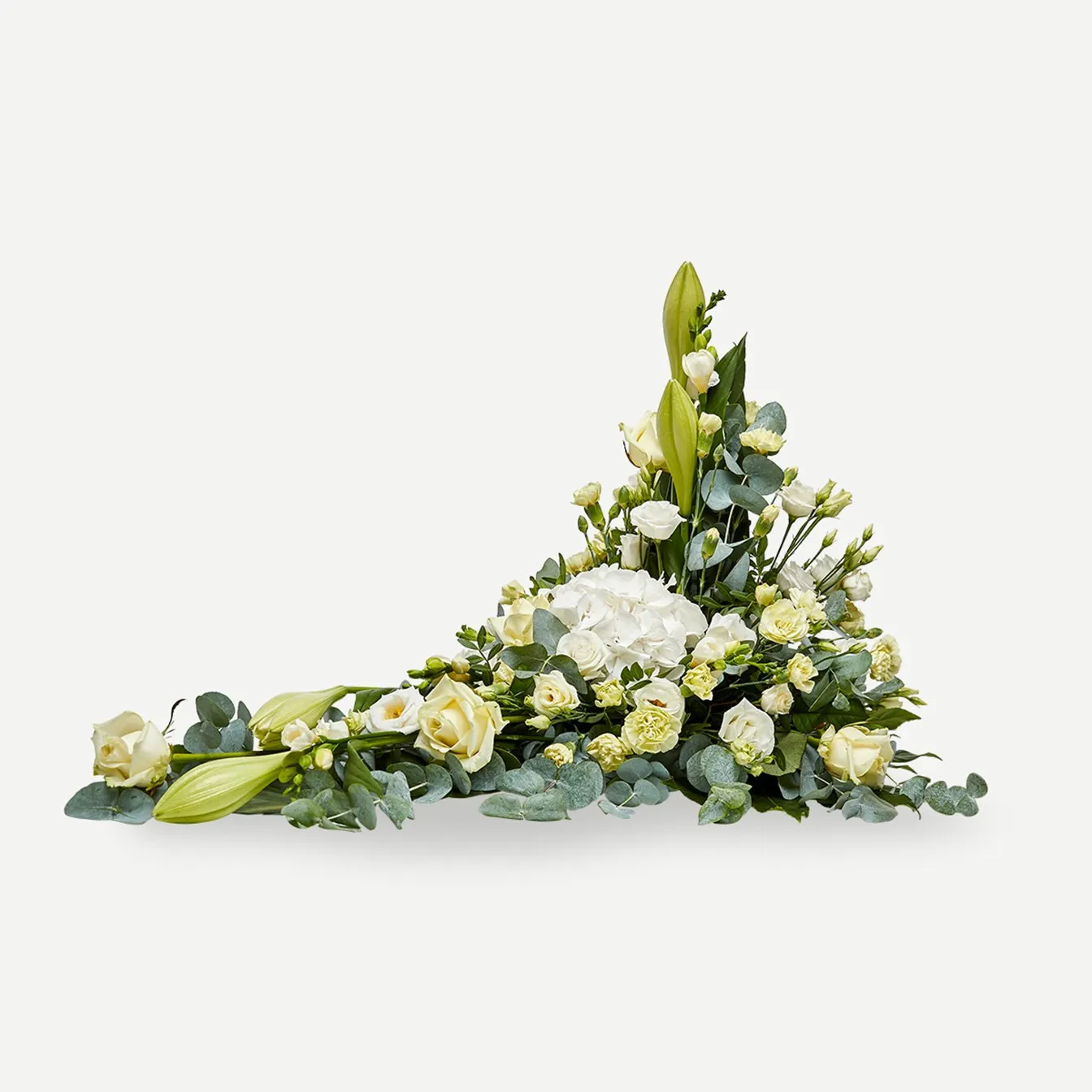 Funeral decoration with ribbon - creme - Denmark