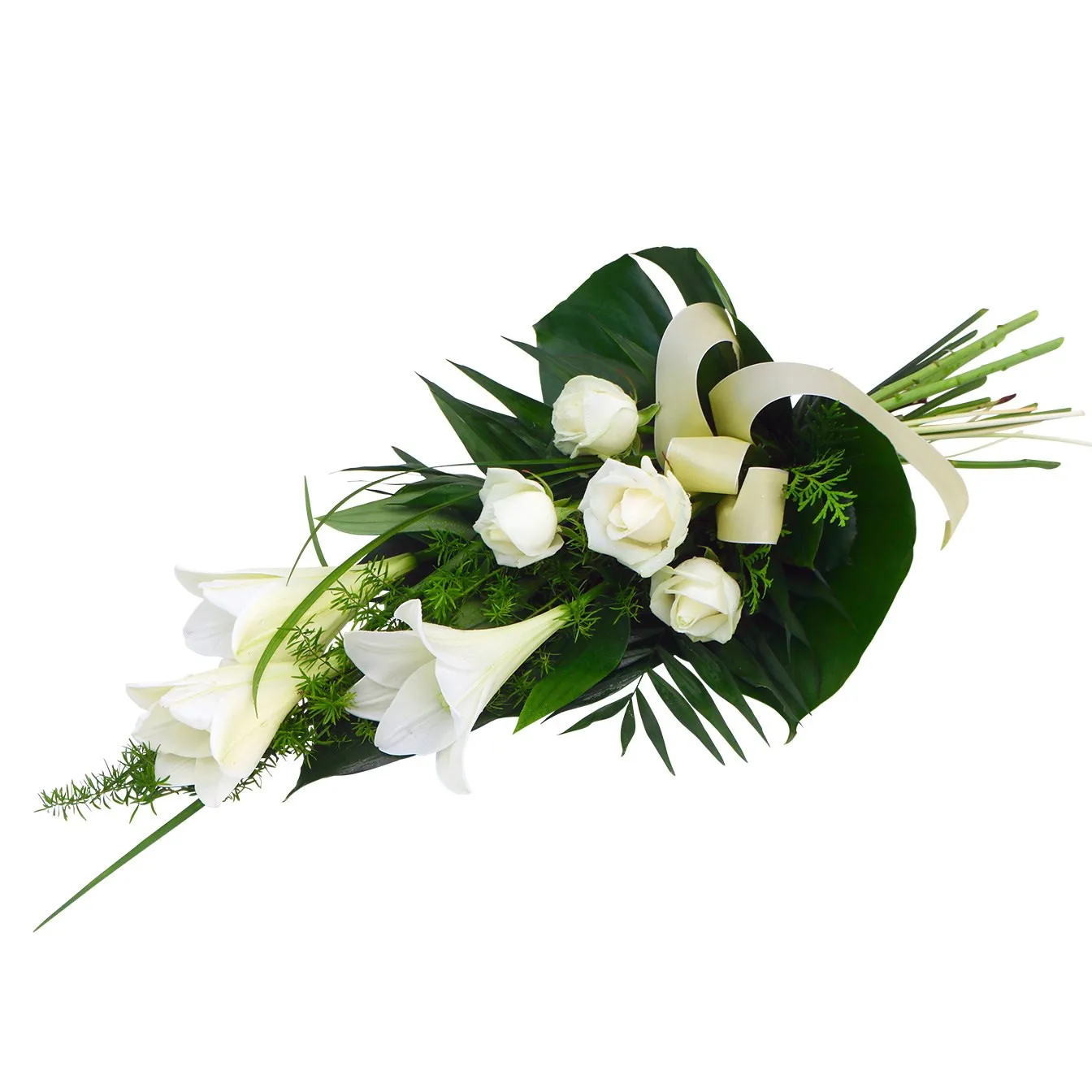 Biało - zielony pogrzebowy bukiet - Finlandia