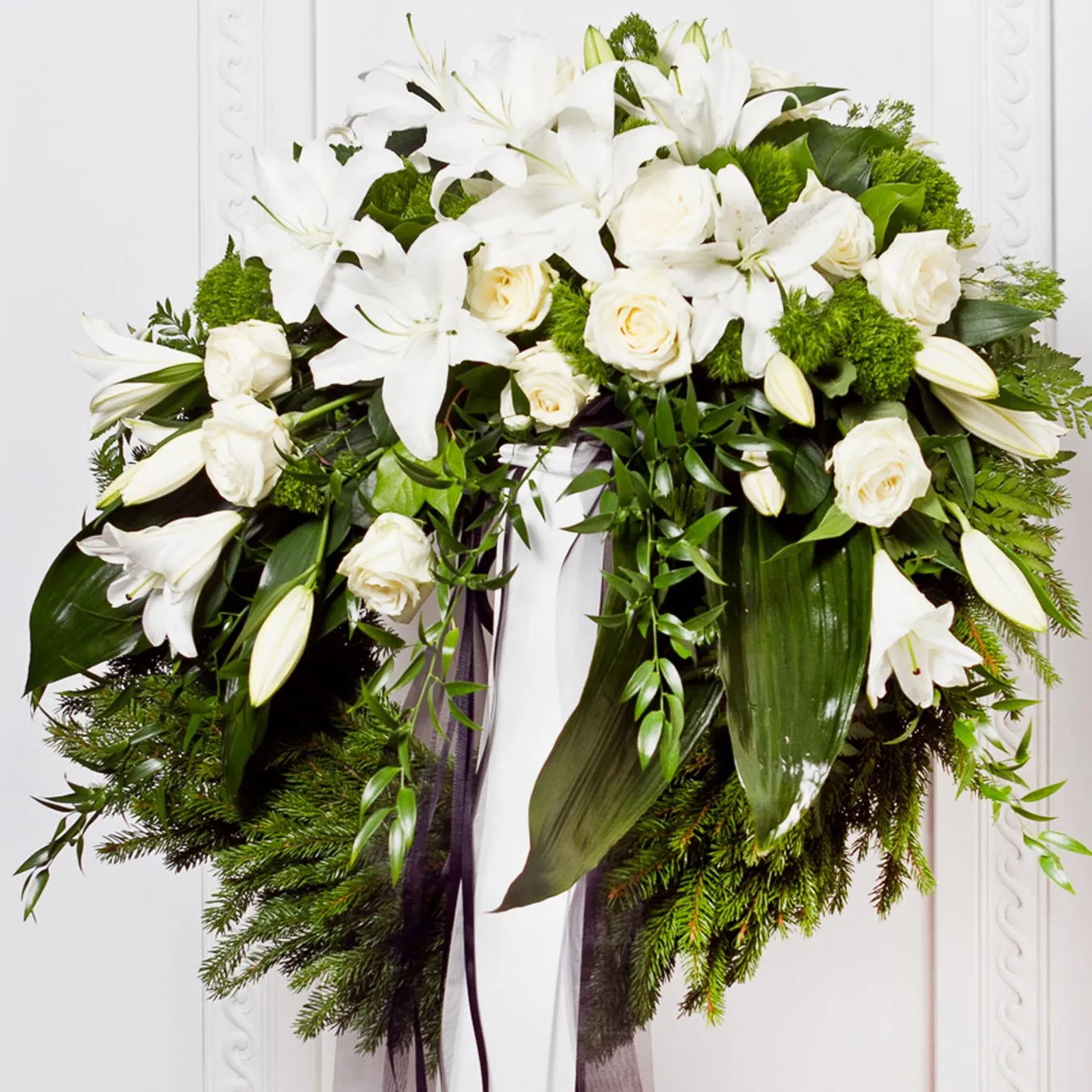 Funeral Wreath with Ribbon - Latvia