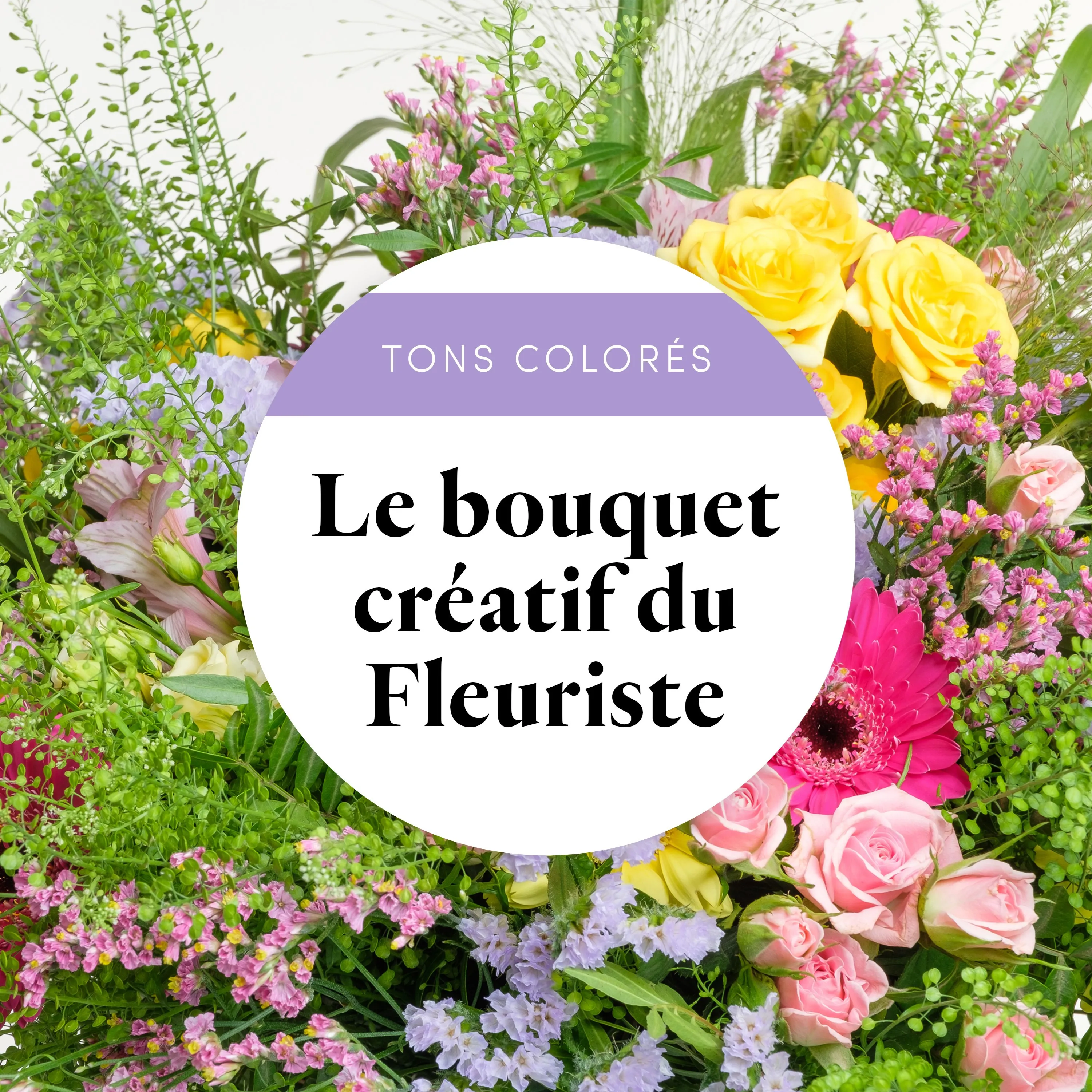 Bouquet du fleuriste Multicolore et ses amandes au chocolat - France