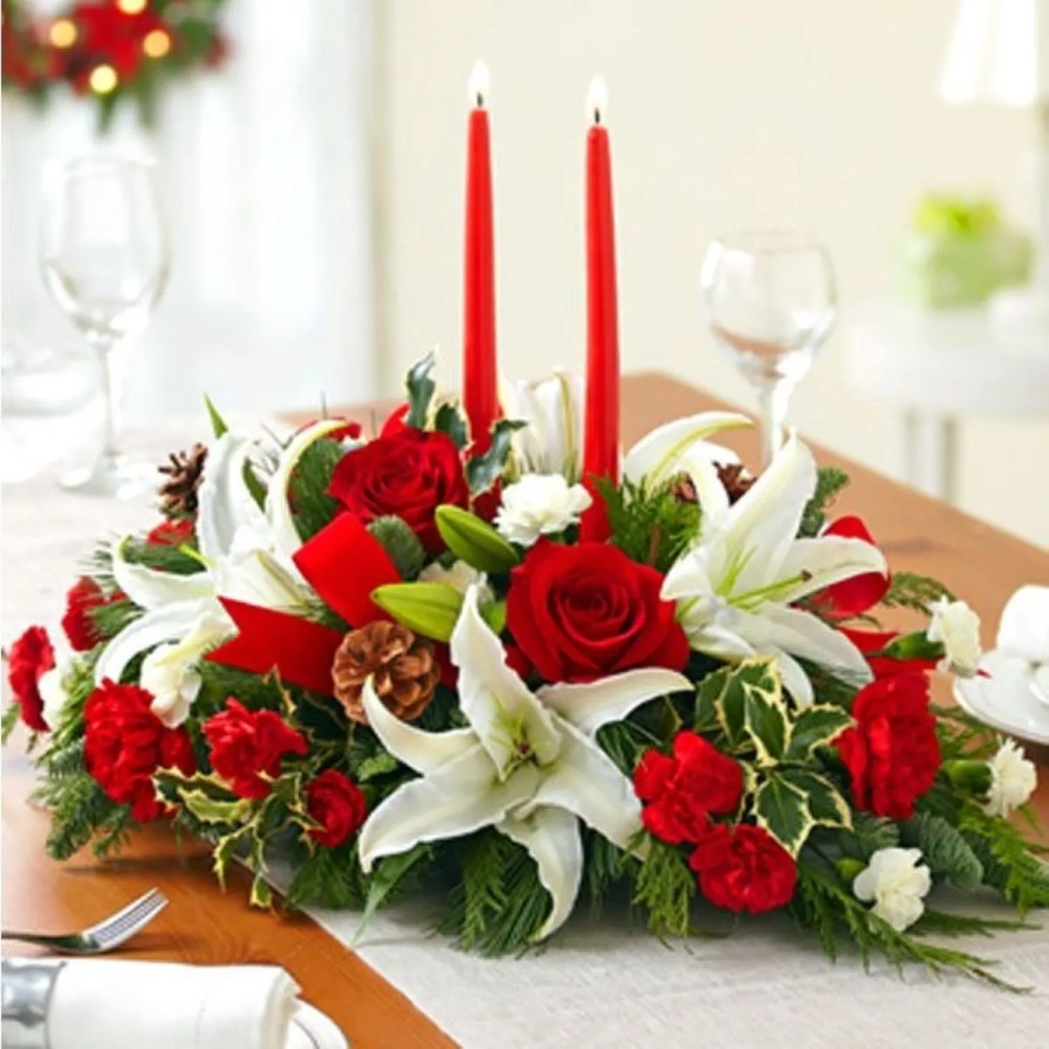 Lilies Arrangement Christmas Style - Greece