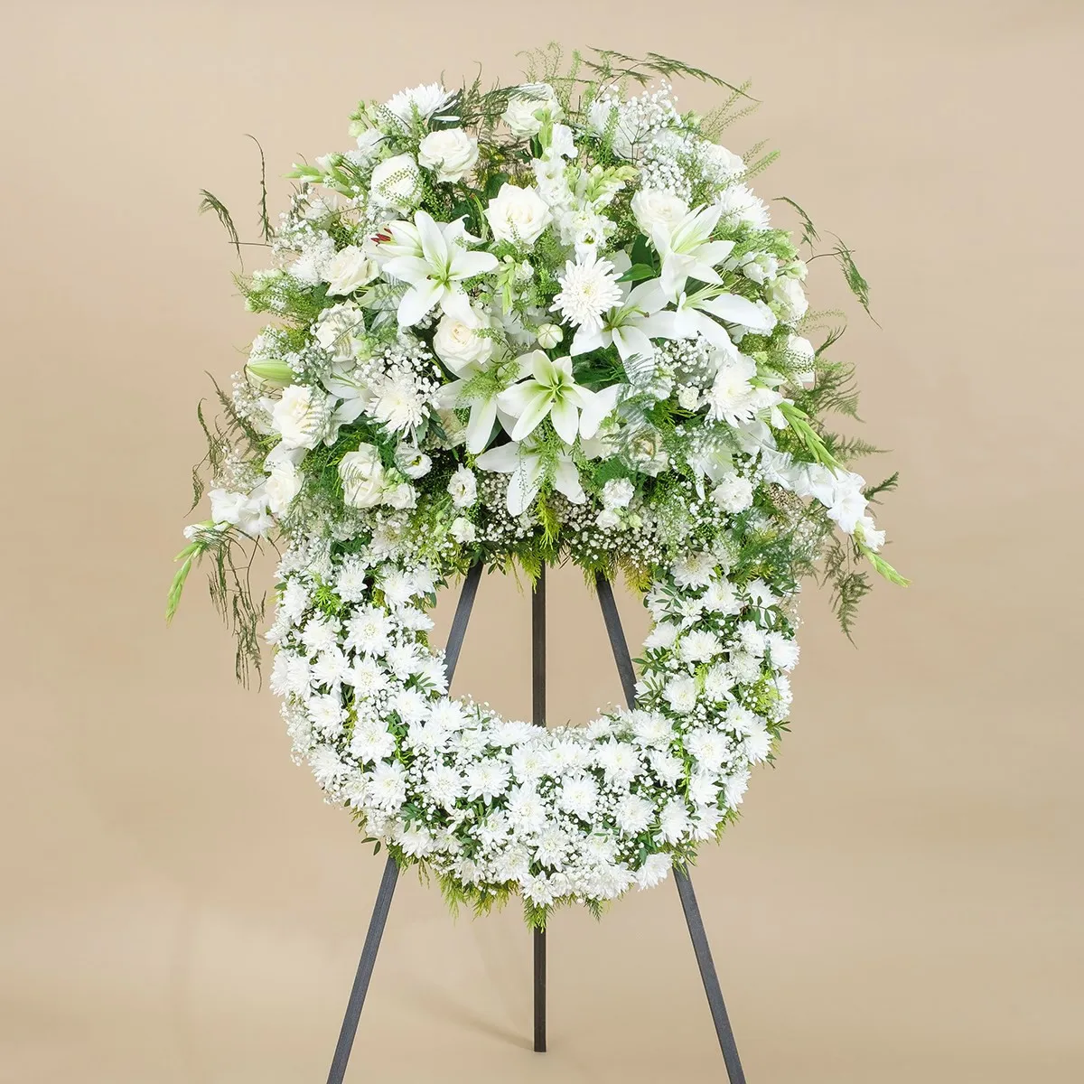 Funeral wreath with white flowers - Andorra