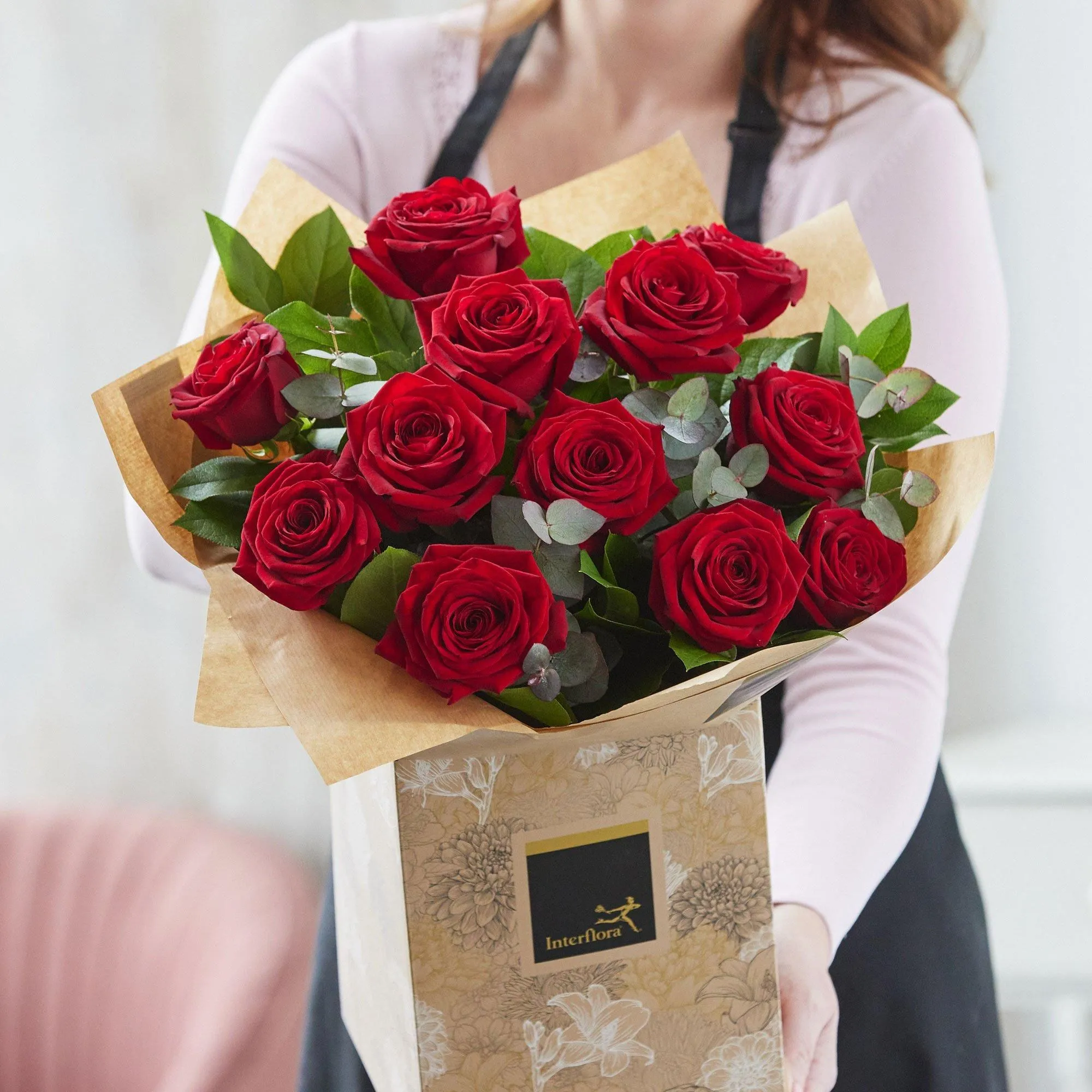 12 Red Rose Hand-Tied - Gibraltar