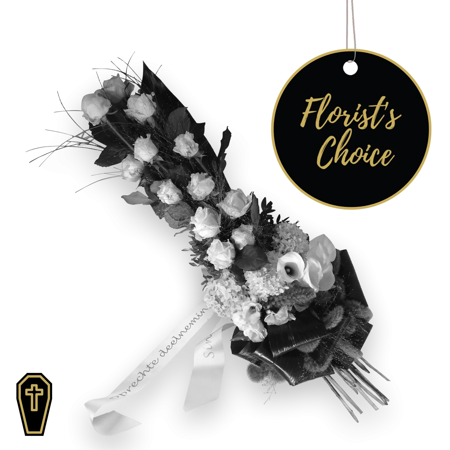 Funeral Sheaf with Ribbon