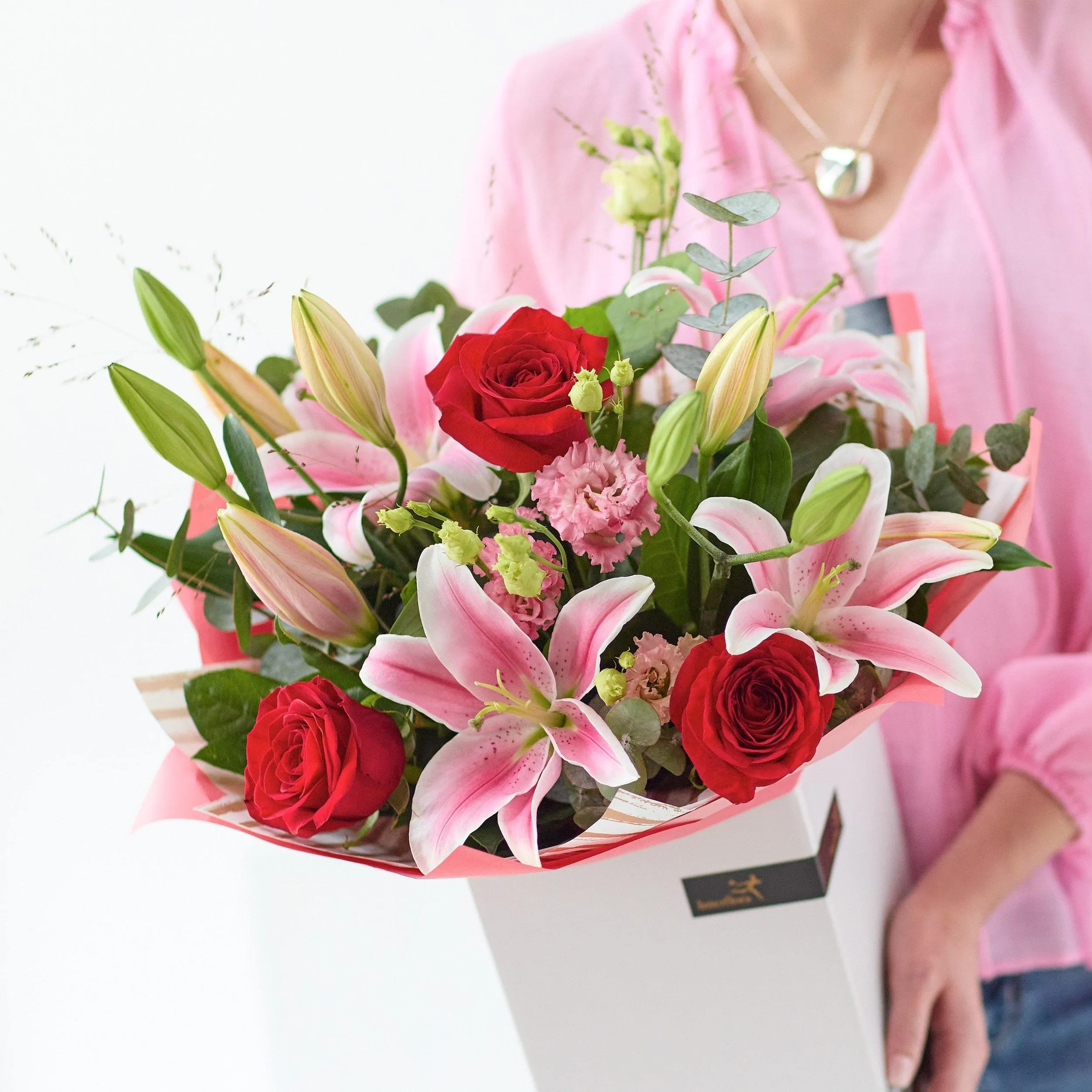 Sweet Rose and Lily Bouquet - Gibraltar