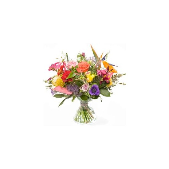 Polychrome bouquet, excl. vase