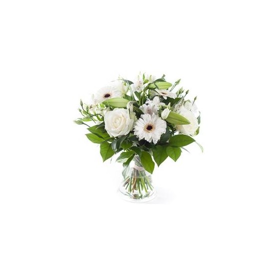 White mixed bouquet, excl. vase