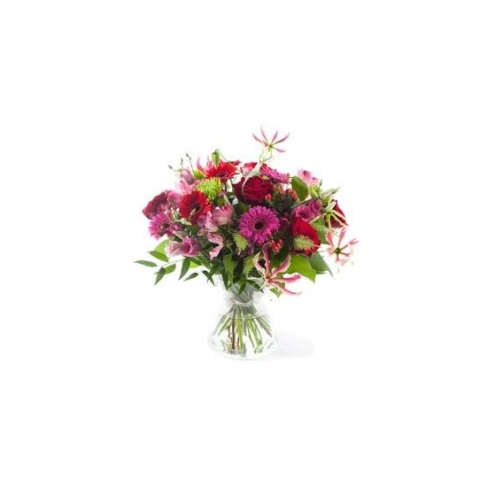 Charming pink red bouquet, excl. vase