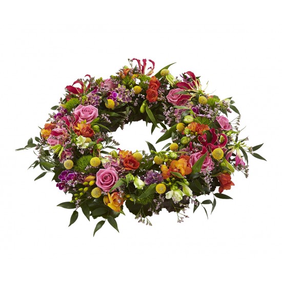 Wreath with mixed flowers