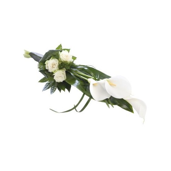 White -green funeral bouquet