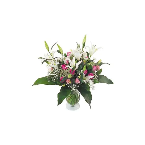 Bukiet róż i lilii