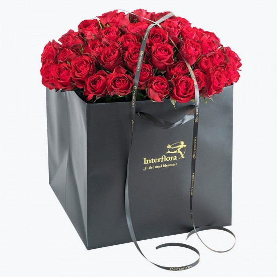 Red Roses In A Gift Bag