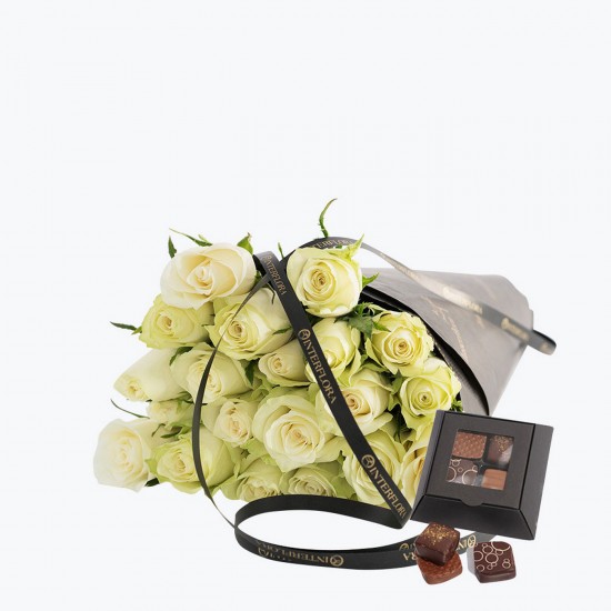 White Roses With Chocolate