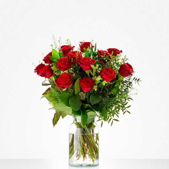 Bouquet: Lovely red roses; excl. vase