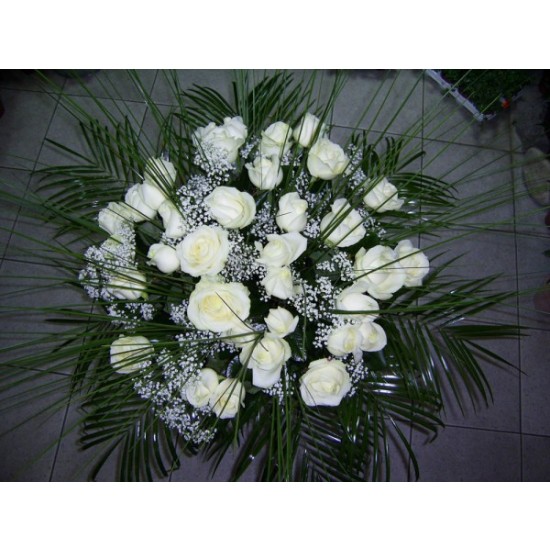 Bouquet of 25 Long Stemmed White Roses