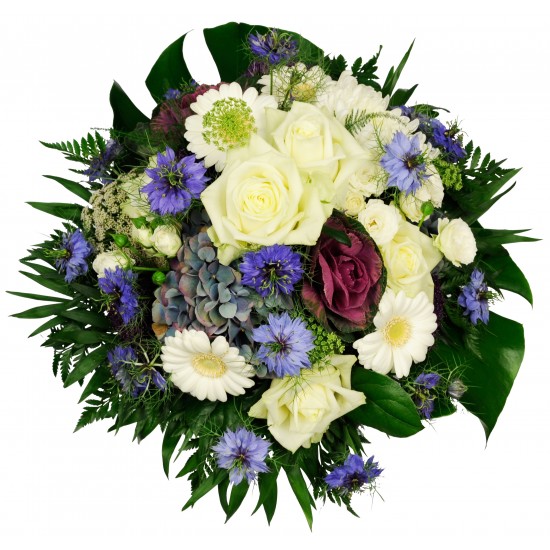 Mixed Bouquet (WHITE/BLUE) - ARRIVAL BABY BOY