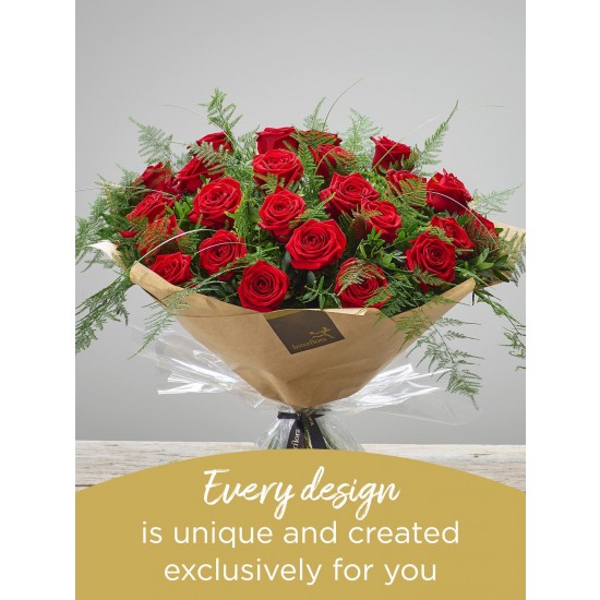 24 RED ROSE HAND-TIED