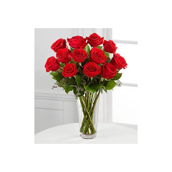 The Long Stem Red Rose Bouquet by FTD - VASE INCLUDED