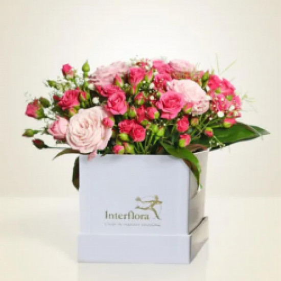 Mały FlowerBox | Różowe Róże